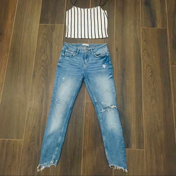 Crop top striped beige and black size small - Picture 4 of 4